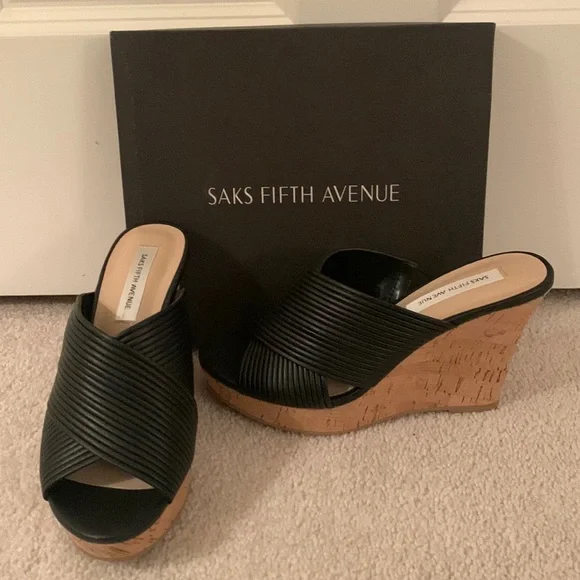 Saks Fifth Avenue Shoes Saks Fifth Ave Wedge Sandals Poshmark